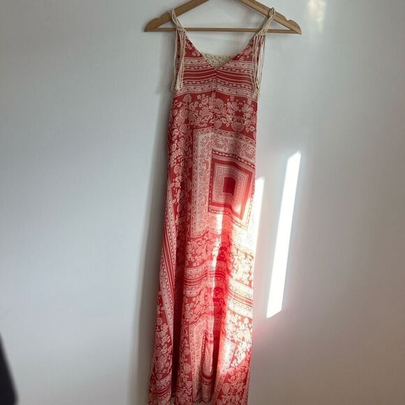 Zara Boho Flowy Coastal Macramé Tassels Maxi Beach Resort Vacation Dress XS / S - Picture 15 of 15